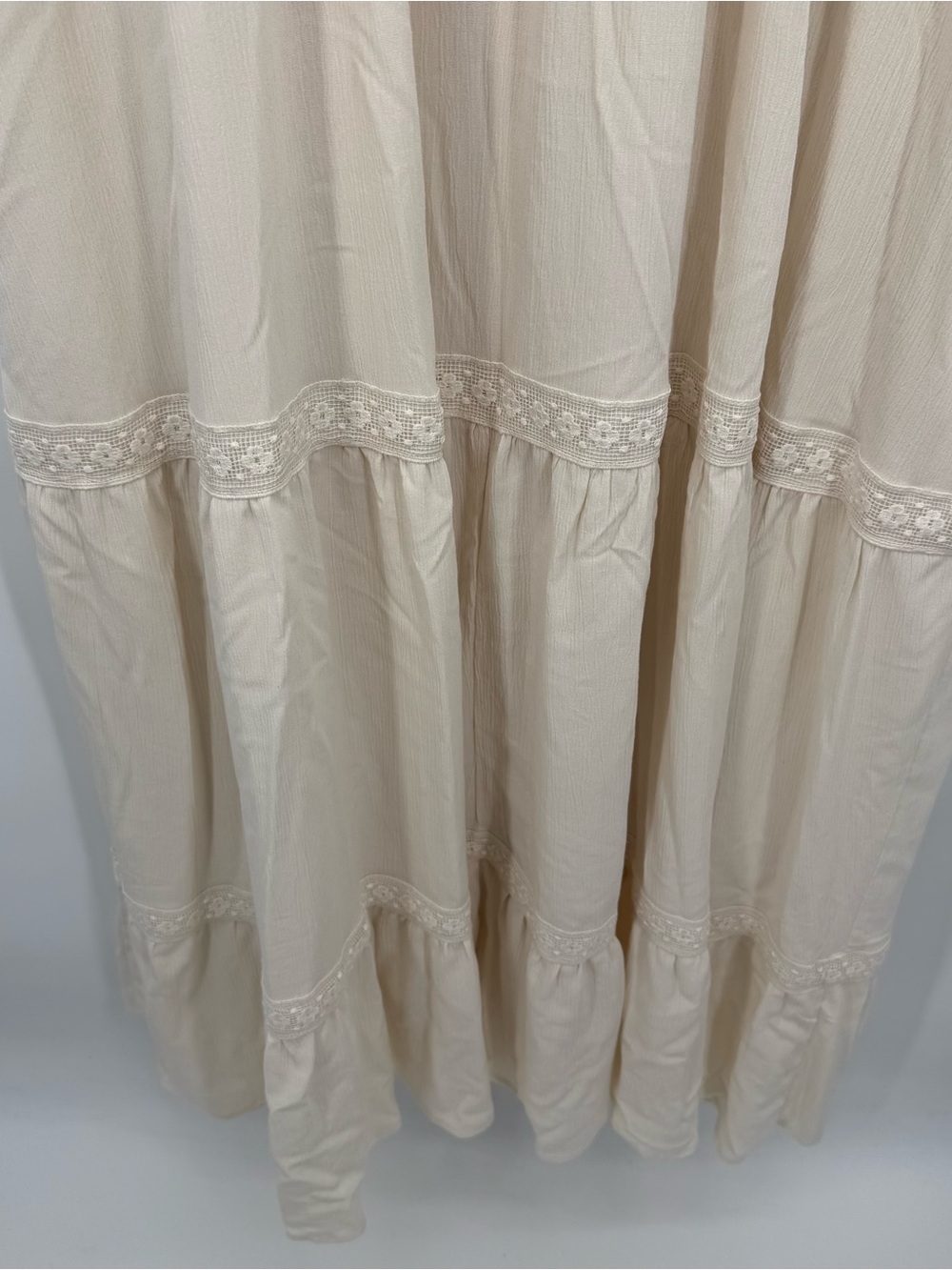 Torrid Whisper Cream Gauze Maxi Dress Size 4X Cottagecore Puff Sleeve Plus - Picture 11 of 13